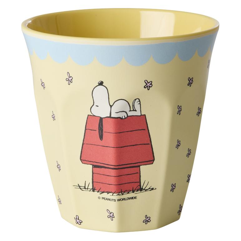 Rice - Melamine Cup with Cream Snoopy Print - Cream and Yellow - Medium - 250 ml (5708315276268)
