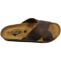 Plakton Benito Apure Leder Pantolette Sandalette - beige