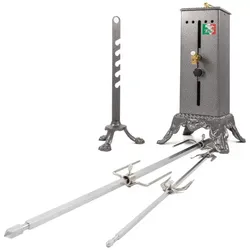 Giemme Spoleto - Elektrischer Drehspieß für Kamin und Grill, 20 kg Kapazität, Gestell aus Eisen und Gusseisen