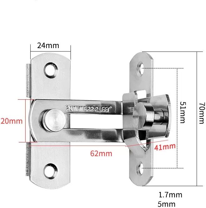 INF Loquet de porte à angle droit à 90 degrés en acier inoxydable L
