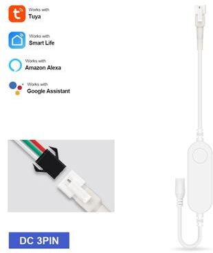 Modern Harvest Tools & Trends Tuya Smart Life WiFi RGB LED Light Strip Controller, 5V 24V, 3Pin 4Pin, Wireless Remote, Works With Alexa, Google Home 12v 24v 3pin Single