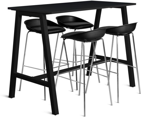 Lomax Talk Højbord, Sort Stel/sort Laminat, 140x70 Cm