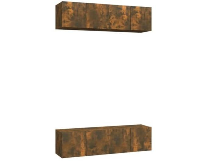 Helloshop26 4er Set TV-Möbel Wand Möbel 60x30x30cm Holz Eiche Smoke 02_0055237