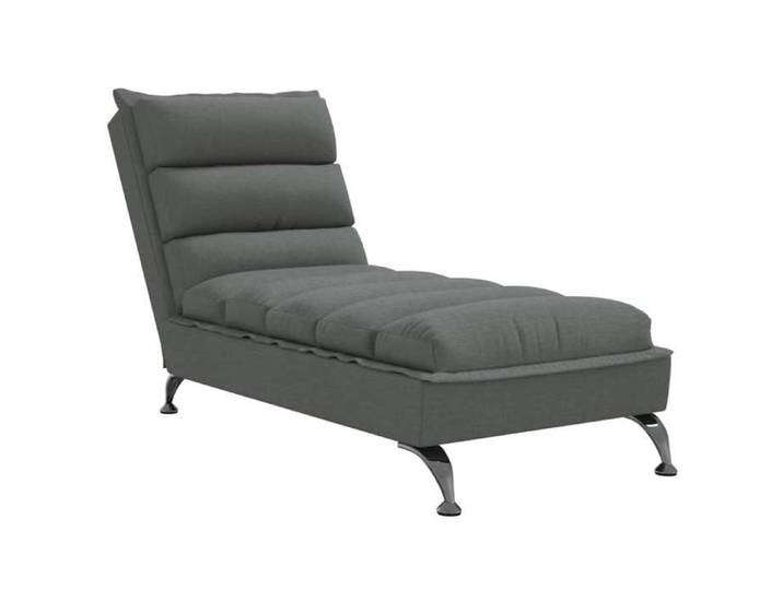 CHEZ JILI* Chaise longue - RUIGOU - Fauteuil long de repos avec coussins gris foncé tissu Août252310