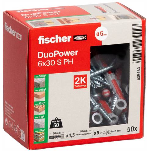 Fischer 535463 DUOPOWER 6x30 S PH LD 2-Komponenten-Dübel 30mm 6mm 50St.