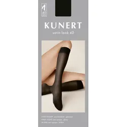 Kunert Satin Look 40 Kniestrumpf 3er Pack | 35-38 (I) | Black (KU-0500)