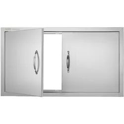 VEVOR Grill-Zugangstür, 863 x 482 x 46 mm, Doppelte Außenküchentür, Flächenbündig Montierte Edelstahltür, Vertikale Wandtür mit Griffen, für Grillinsel, Grillstation, Außenschrank usw.
