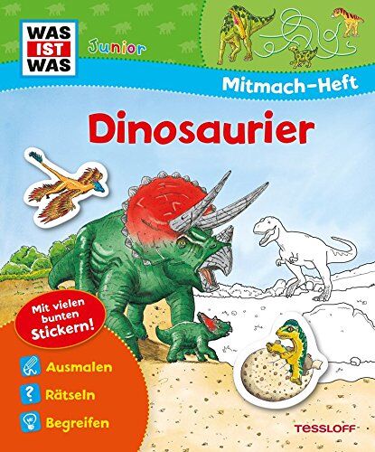 Monika Ehrenreich - Mitmach-Heft Dinosaurier: Dino-Rätsel, Sticker, Ausmalseiten, Erstlesegeschichte (WAS IST WAS Junior Mitmach-Hefte) - Preis vom 18.10.2026 19:22:15 h