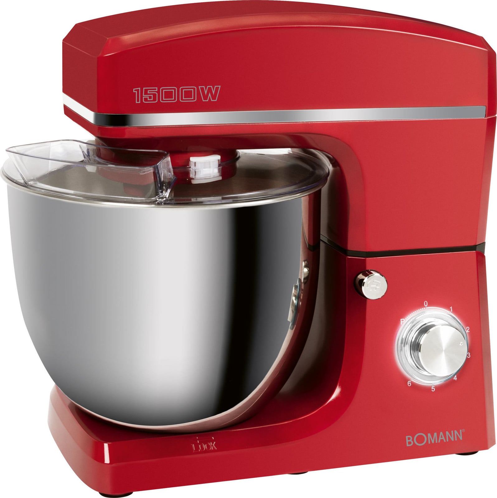 Bomann knedenmachine KM 6036 CB, rood, met 10 liter roestvrijstalen kom, 6,5 kg