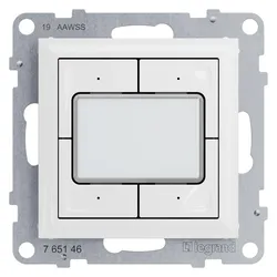 Legrand SEANO 4-fach elektronischer Taster 0 – 24 V, maximal 1 A, Schalter + Taster, Weiss