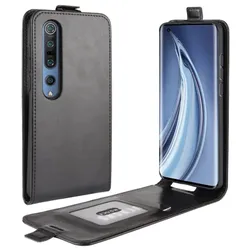 Flip Case Handyhülle für Xiaomi Mi 10 Vertikal Schutzhülle Tasche Cover Schwarz Bumper Smartphone Kartensteckplatz-Kreditkarte-Geldscheine EC-Karte Bank-Karte