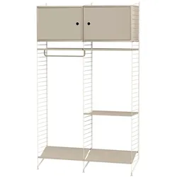 Garderobenregal mit zwei Hängeschränken Beige Beige