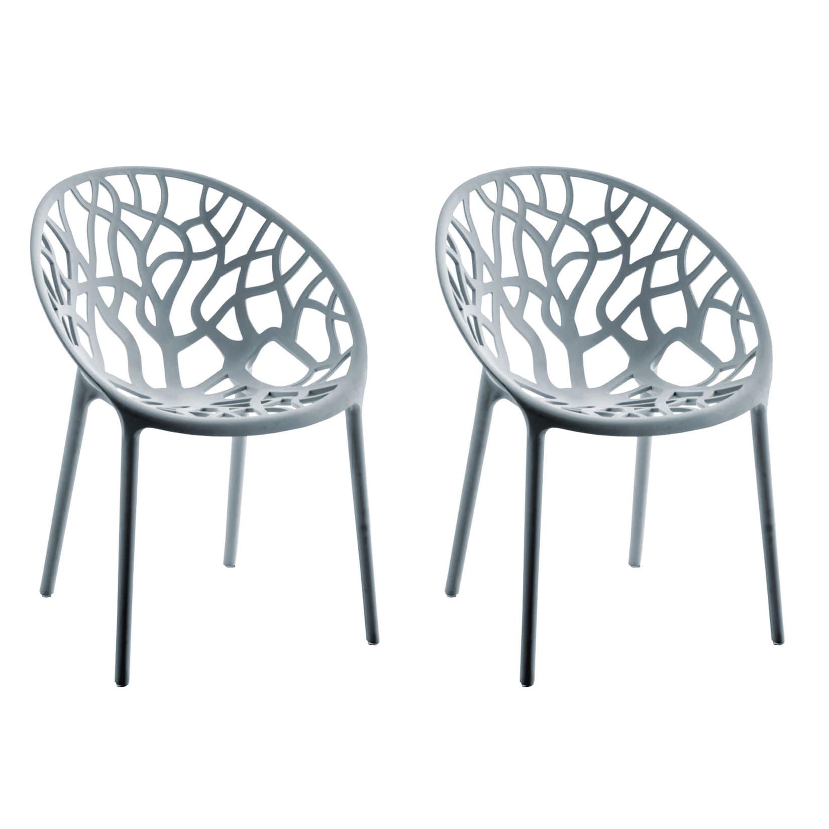 CLP Gartenstühle 2er Set stapelbar wetterfest Hope, Gartensessel mit Lehnen UV-beständig, Outdoorstühle aus Kunststoff bis 150 kg belastbar