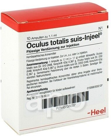 Oculus totalis suis Injeel Ampullen