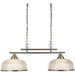 Decken Hänge Lampe Pendel Leuchte Messing Antik Halophanglas Dimmbar Beleuchtung