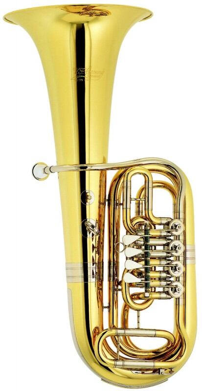 V.F.Červený Tuba CFB 641-4, 4 Ventile, 18,2mm Bohrung, 380mm Resonanzboden, Pakfong Hübe, inkl. Koffer