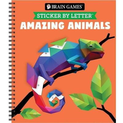 Brain Games - Sticker by Letter: Amazing Animals - 2 Books in 1 (in the Wild & Playful Pets) - 20 Images to Sticker, Taschenbuch von Publications