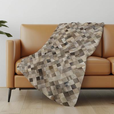Addison Rugs Premium Machine Washable ASB98 Faux Cowhide Sherpa Throw Blanket