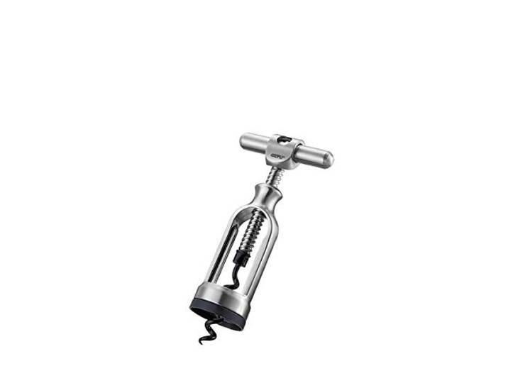 GEFU Glockenkorkenzieher Degusto - Weinöffner mit Teflon-Spindel, Matt Automatischer Selbstzieher für Wein, Antihaft-Beschichtung für Natur- und Kunststoffkorken, ergonomische Glockenform
