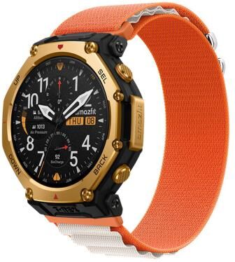 United Amazfit T Rex 3 Pro Alpine Loop Nylon Watch Band Breathable Replacement Sports Strap orange Starlight