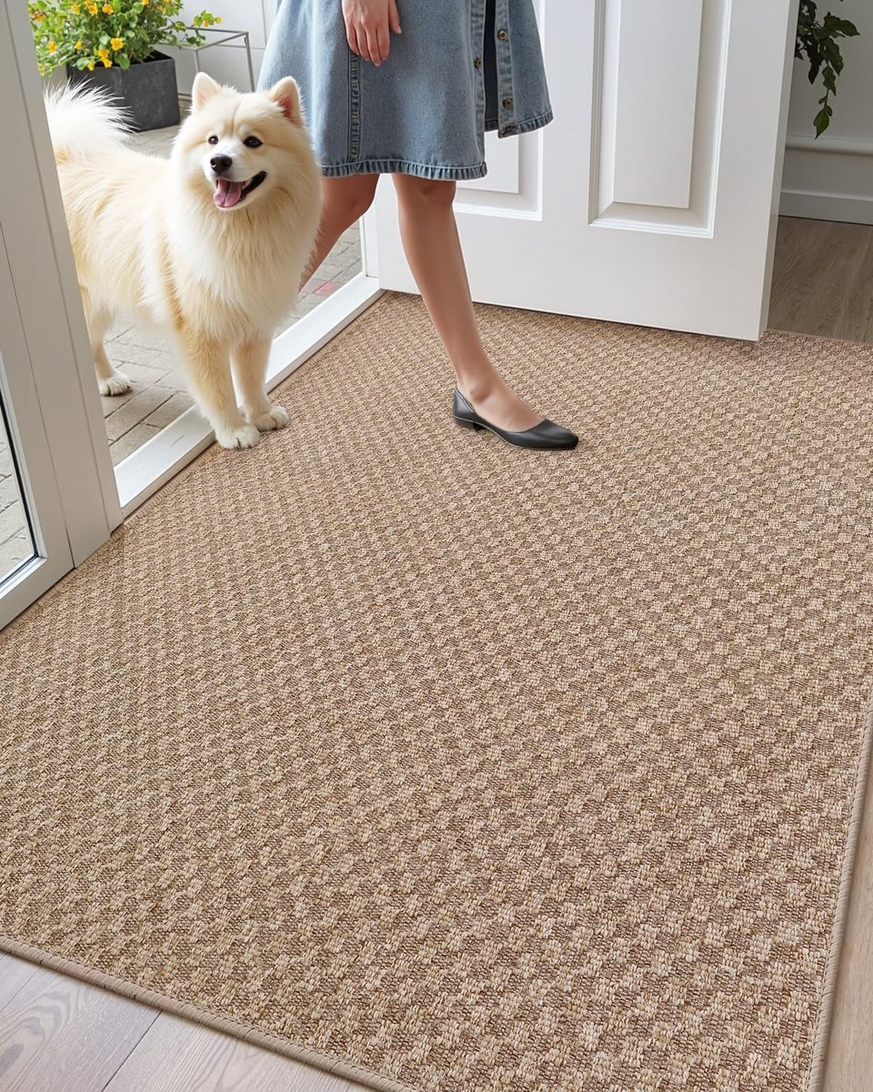 Beige antislip deurmat voor binnen, 80 x 120 cm