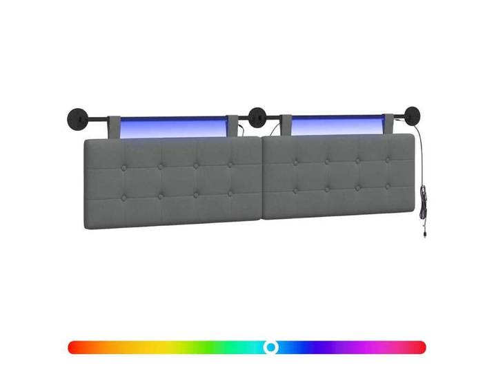 Accessoire de lit - Gris - Tête de lit suspendue Avec lumière LED Gris foncé Tissu_31650