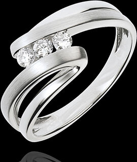 Edenly Trilogie Ring Kostbarer Kokon - Najade - WeiÃŸgold - 3 Diamanten