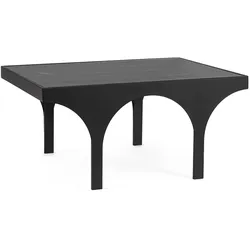 Couchtisch Archie aus Metall und Glas, modern rechteckig, schwarz, 80x60 cm, pflegeleicht