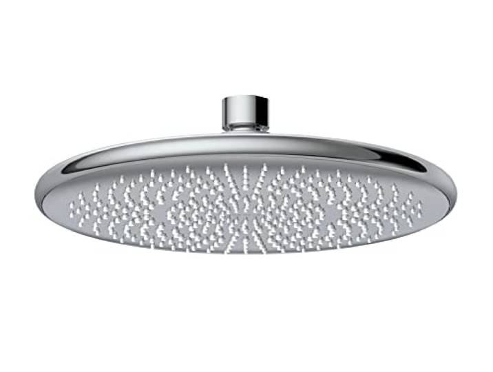 WENKO Wasserspar Regenduschkopf Watersaving, Kopfbrause mit Wasserspar-System, ABS, Chrom/Grau, rund, Ø 22,5 cm