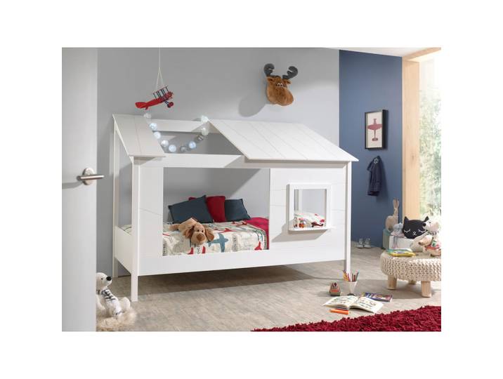 Vipack Hausbett, Weiß, 90x200 cm, Kinderzimmer & Jugendzimmer, Kindermöbel, Kinderbetten, Hausbetten