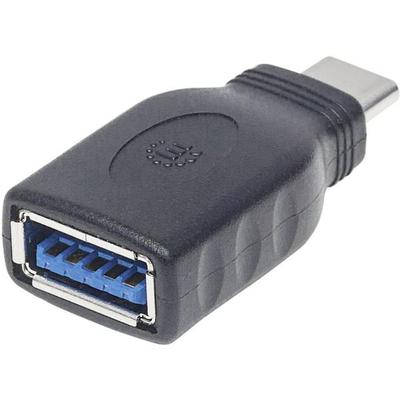Manhattan USB 3.2 Gen 1 (USB 3.0) Adapter [1x USB 3.2 Gen 2 Stecker C (USB 3.1) - 1x USB 3.2 Gen 2 Buchse A (USB 3.1)] Adapter USB-C Stecker auf