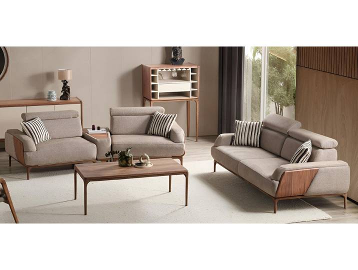 JVmoebel Polstergarnitur Beige Designer Polstersofas für elegantes Wohnzimmerambiente, (2-tlg)