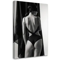 WANDBILD, Nackte Frau schwarz weiß
