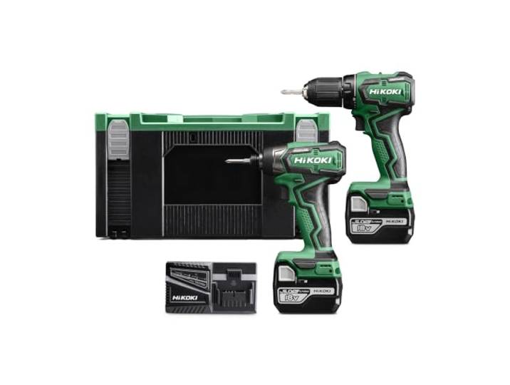 Kit 18V HIKOKI Perceuse DS18DD + Visseuse WH18DD + 2 Batteries 5Ah - KC18DDWAZ