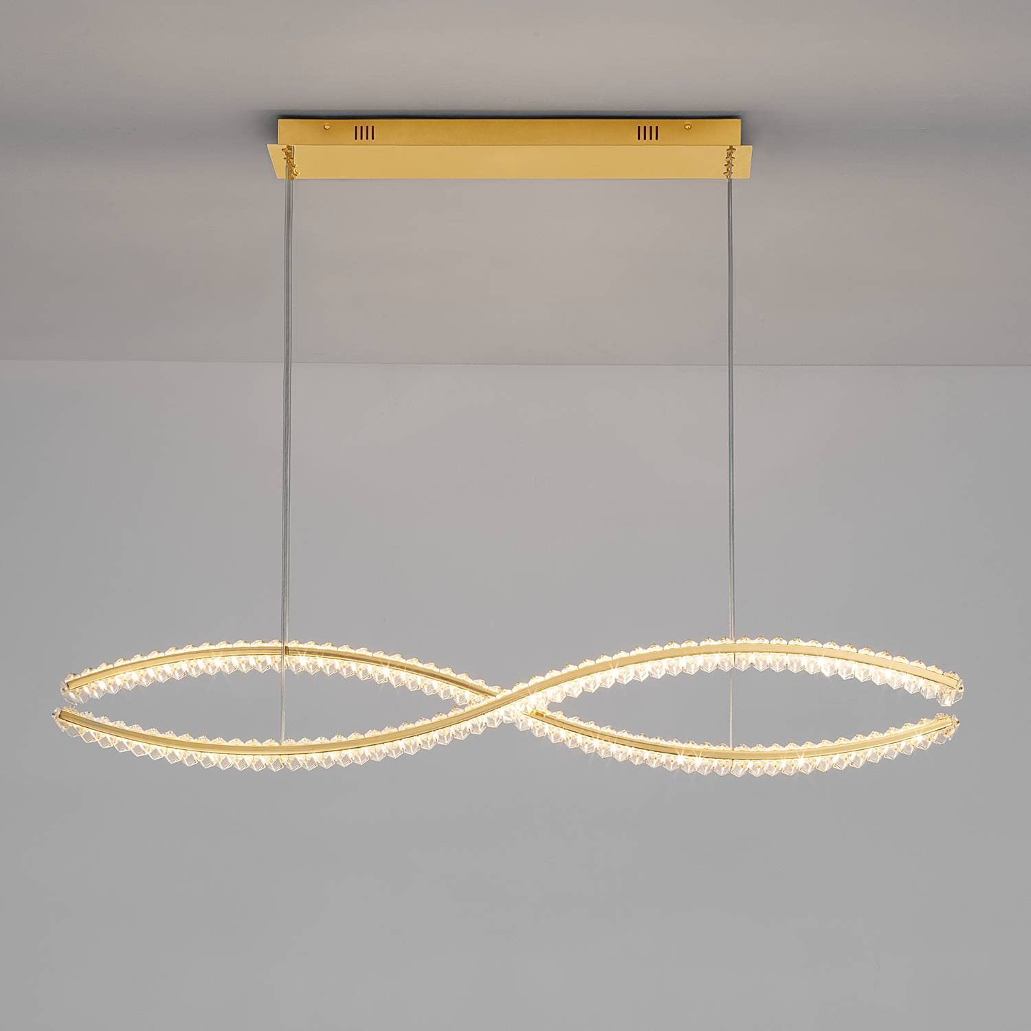 home24 Hanglamp Aurelia type G goud/goud, moderne ringvormige LED-pendellamp van aluminium