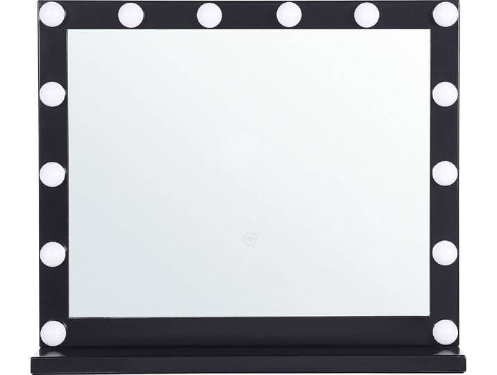 BELIANI Wandspiegel Schwarz Transparent 50 x 60 cm LED Beleuchtung Rechteckig Modern