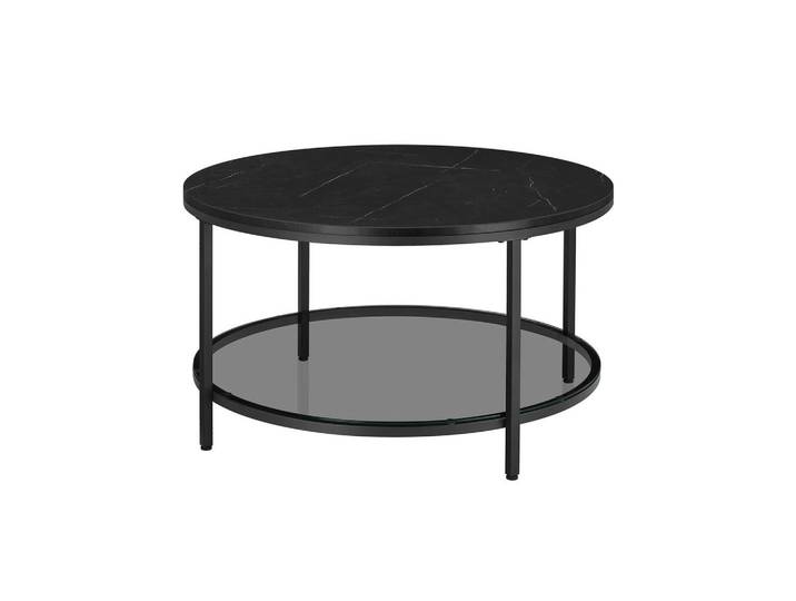 Hansiro Couchtisch Windhoek, Schwarz, Glas, 80x46x80 cm, Wohnzimmer, Wohnzimmertische, Couchtische