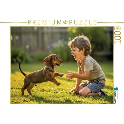 CALVENDO Puzzle Ein Motiv aus dem Kalender Süße Dackel-Welpen | 1000 Teile Lege-Größe 64x48cm Foto-Puzzle für glückliche Stunden, von , Calvendo