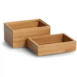 Zeller Aufbewahrungsboxen Holz 2 Stück braun