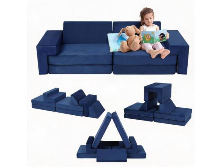 Thaookte 8-Teiliges Modulares Kindersofa Aus Schaumstoff – Waschbare Bezüge ideal zum Spielen & Entspannen – für Spielzimmer, Kinderzimmer & Wohnzimmer