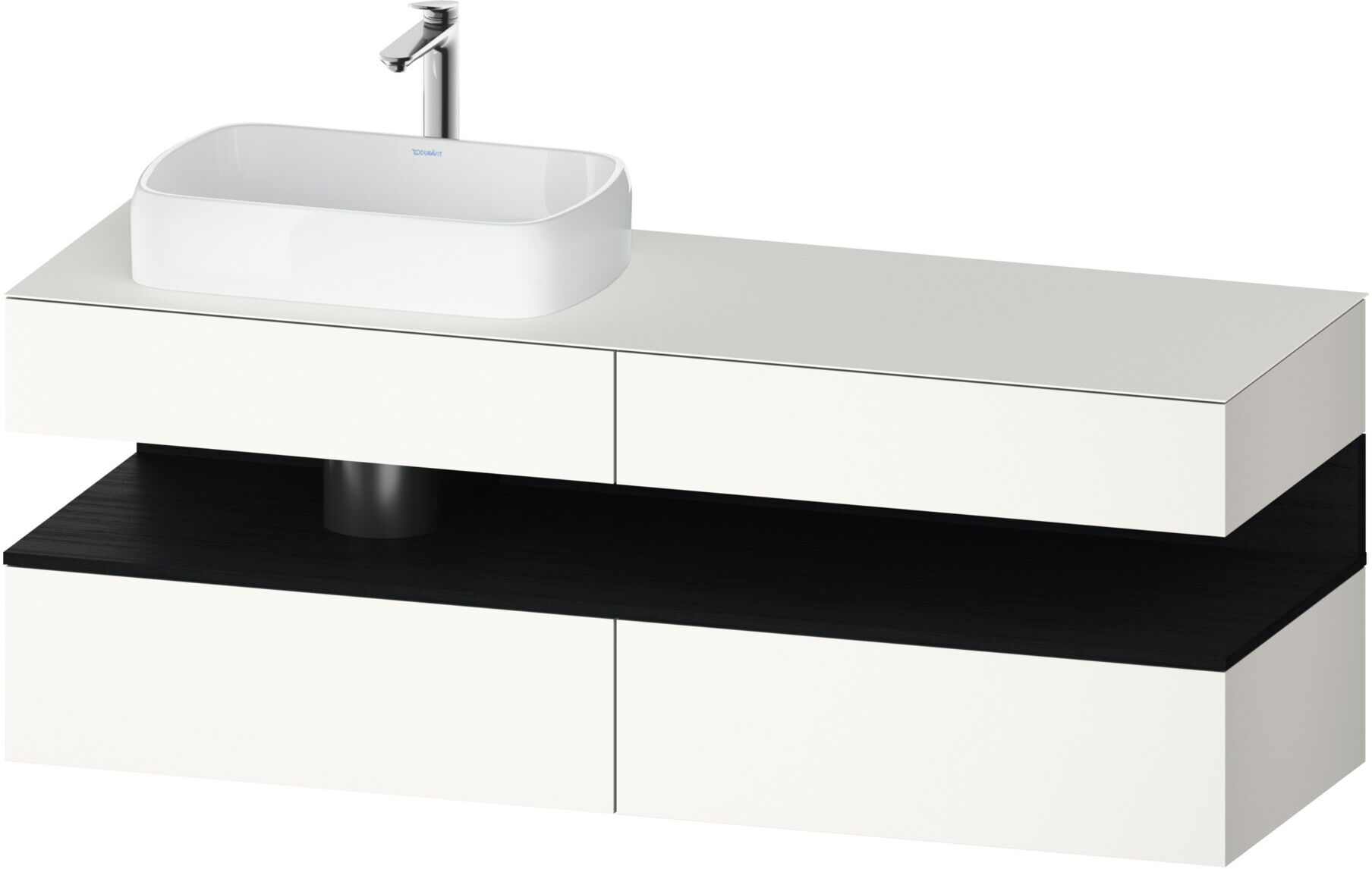 Duravit Waschtischunterschrank Qatego 160x55x60cm, E sw/we m, Pl, Beck. li (QA4777016840000)