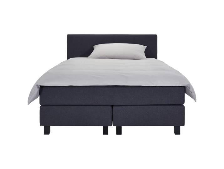 Boxspringbett President dunkelgrau Stoff 160 x 200 cm