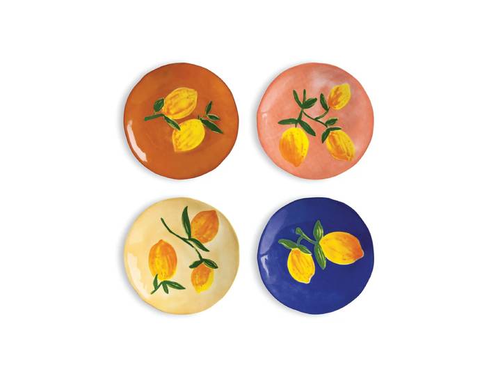 &klevering - Lemon Teller, Ø 16 cm, mehrfarbig (4er-Set)