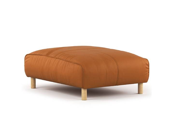 Pouf 100 x 43 x 70cm Marron Cuir Omara: Cognac