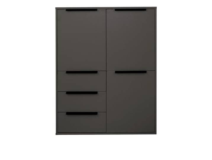 FURNARO Highboard Bonnie Kommode Schrank in anthrazit matt Lack B/H/T: 98x128x45 cm