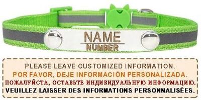 Uplift Essentials Reflective Personalized Breakaway Cat Collar green2