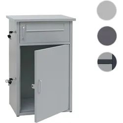 Paketkasten HWC-O51, Paketbox Paketfach Paketstation Briefkasten 2 Fächer, Stahl 78x49x38cm ~ hellgrau