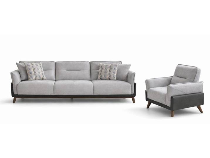 JVmoebel Polstergarnitur Wohnzimmer-Set 3-Sitzer-Sofa Sessel Weiß Moderner Stil Weiches Sofa, (3-tlg)