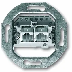 Busch-Jaeger Anschlussdose, Cat3, Unterputz, 2xRJ45 8(8), RAL9010, weiß, Schraube