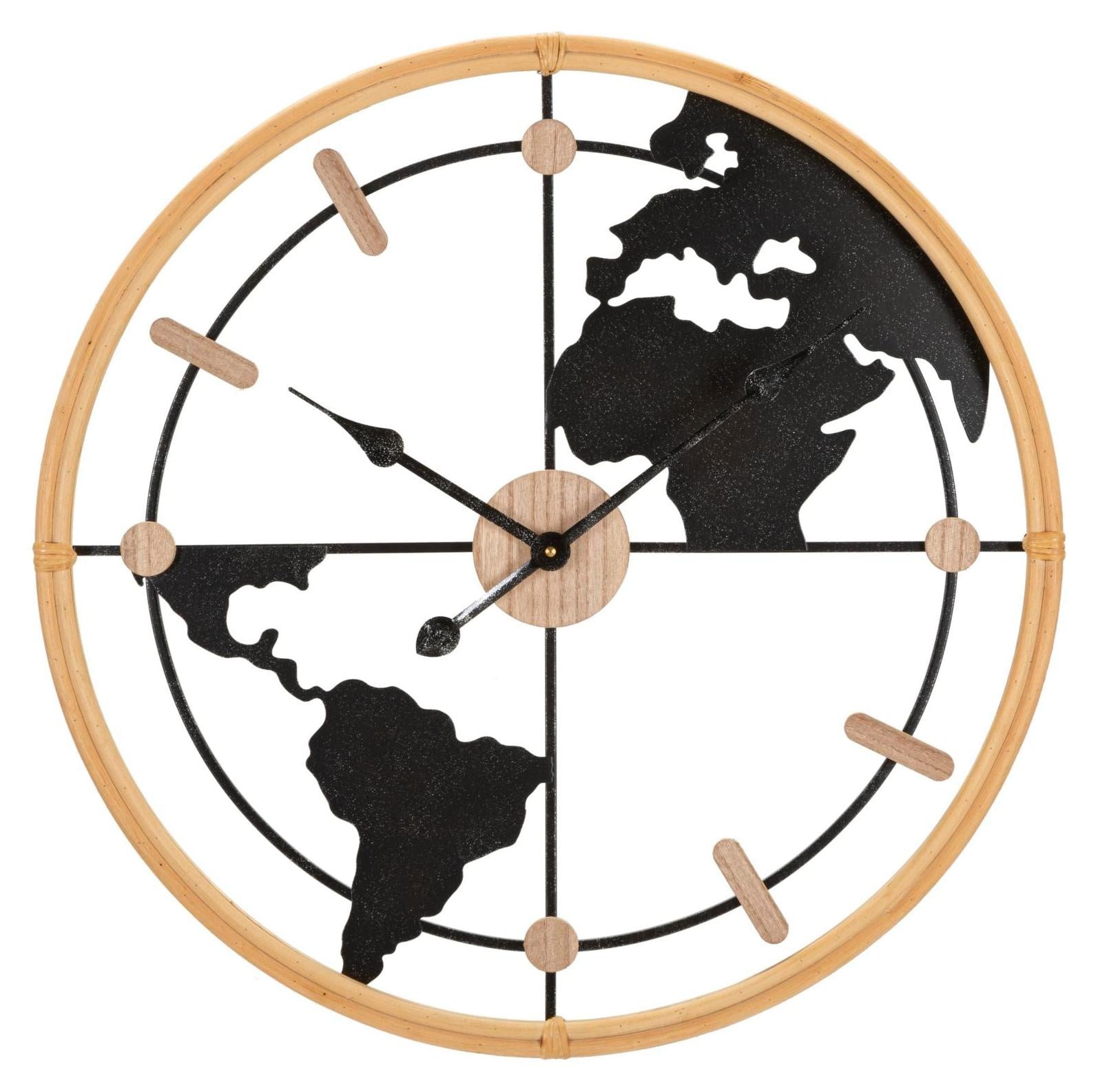 Mauro Ferretti Analoge Wandklok met Wereldkaart, Diameter: 60 cm